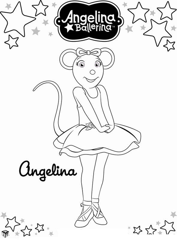 Print Angelina Ballerina kleurplaat